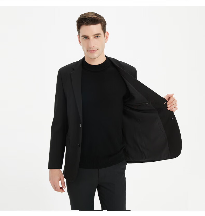 FIRS [Wrinkle-Resistant Non-Iron] Men's Suit Jacket for Spring And Autumn, Business Casual Formal Wear Single Suit Coat Professional Workwear Outer Garment 7
