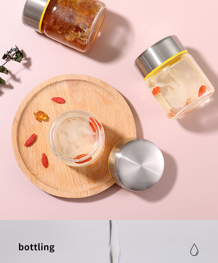 Baijie Bird's Nest Dispensing Bottles, High Borosilicate Glass Jars, Sealed Containers, Herbal Medicine Dispensing Bottles, Portable, Heat-Resistant, 100ml*3 9