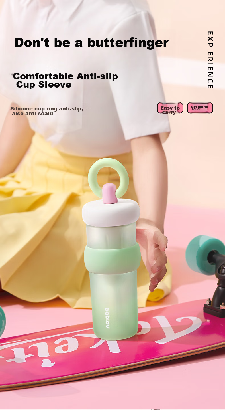 BABLOV Huaban Sen Sports Water Bottle for Women Large Capacity Tritan Straw Cup High Aesthetic Student Summer Mother's Day Gift 8