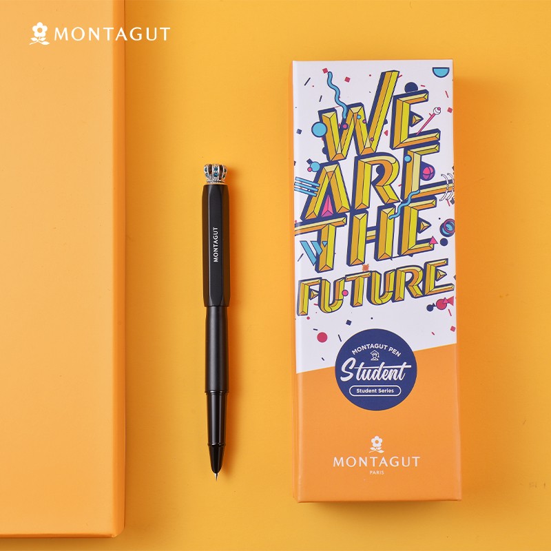 MONTAGUT [Mid-Autumn Festival Gift] Fountain Pen for Women, Student And Office Use, Writing Ink Pen with Replaceable Cartridges, Multi-Do Series, Black, 0.38mm