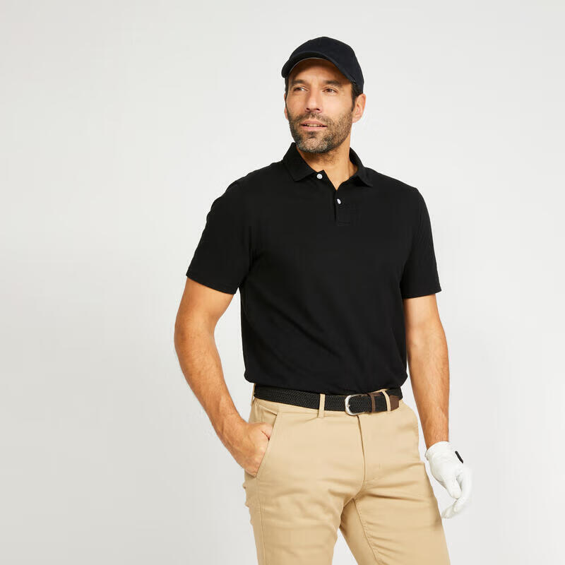 DECATHLON Polo Shirt Short Sleeve T-Shirt, Pure Cotton Breathable Solid Color Sports Shirt, 4216799