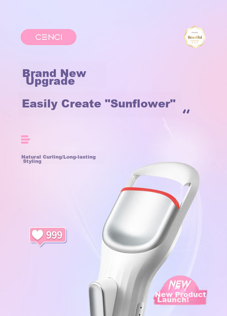 CENCI Electric Eyelash Curler, Fourth Generation, Heated Eyelash Curling Tool, Long-Lasting Shaping, Rechargeable Gift for Wome 2