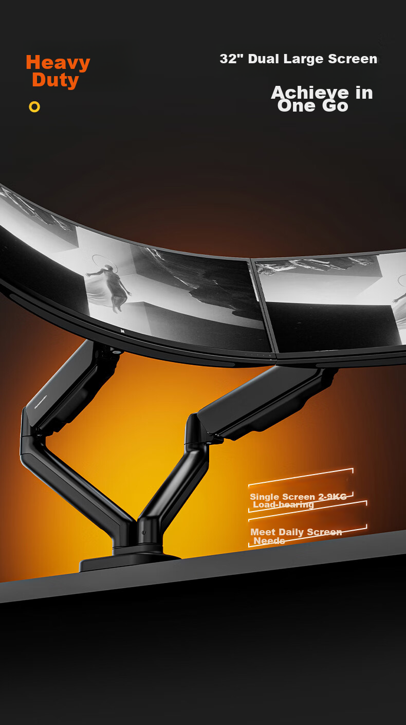 Songneng Dual Monitor Stand Multi-Screen Stand Vertical Dual Monitor Arm Mechanical Arm Dual Screen Monitor Riser Computer Screen Column Stand T660P-2B+ZP3 5