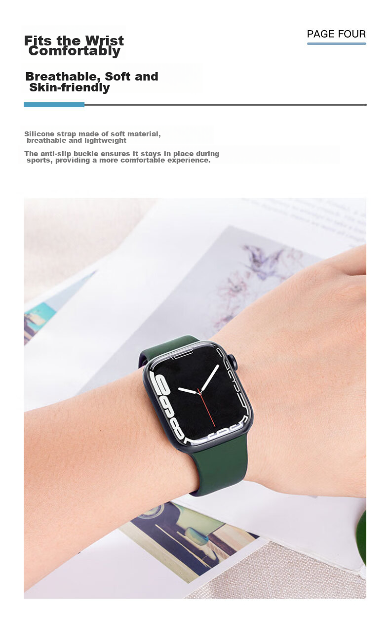 KMaxAI Compatible Silicone Watch Band for Apple Watch Series 12/11, Ultra4/3/2 Sport Watch Strap, IWatch SE3/9/8 Men's And Women's Style Wristband, Starlight 4