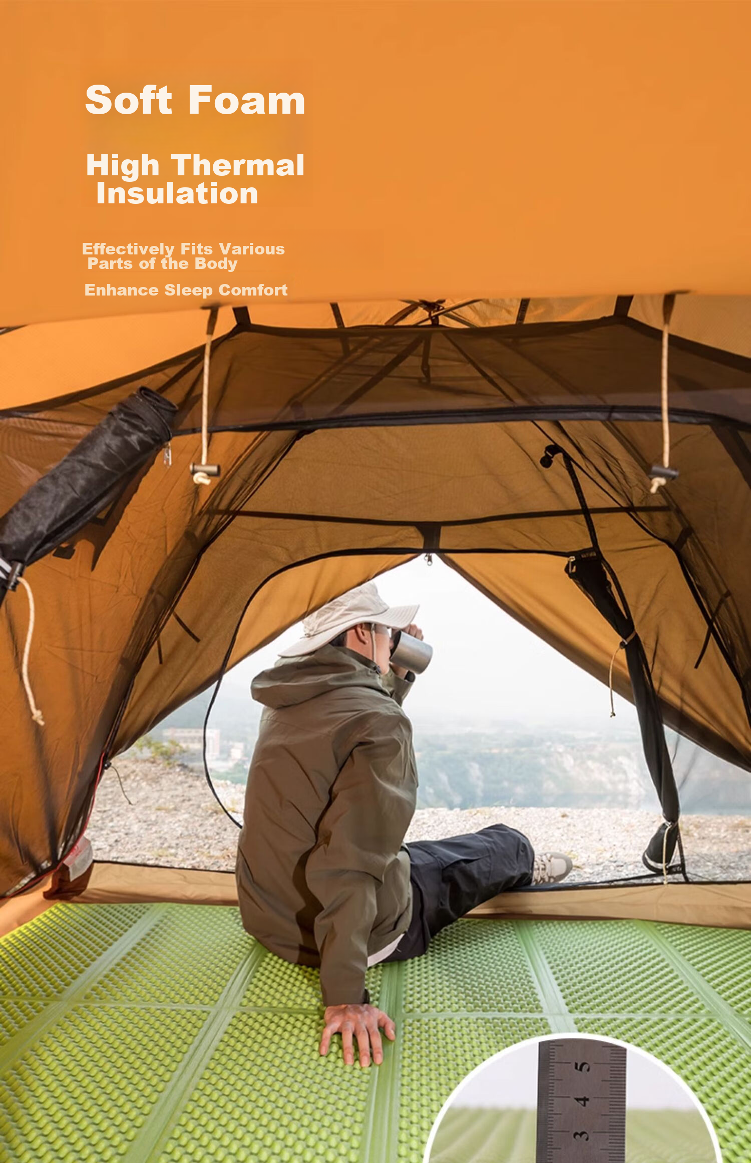 CAMEL Outdoor Moisture-Proof Mat, Tent Ground Pad, Camping Seat Cushion, Student Nap Mat, Foldable Egg Tray Mat, Silver Floor Mat 9
