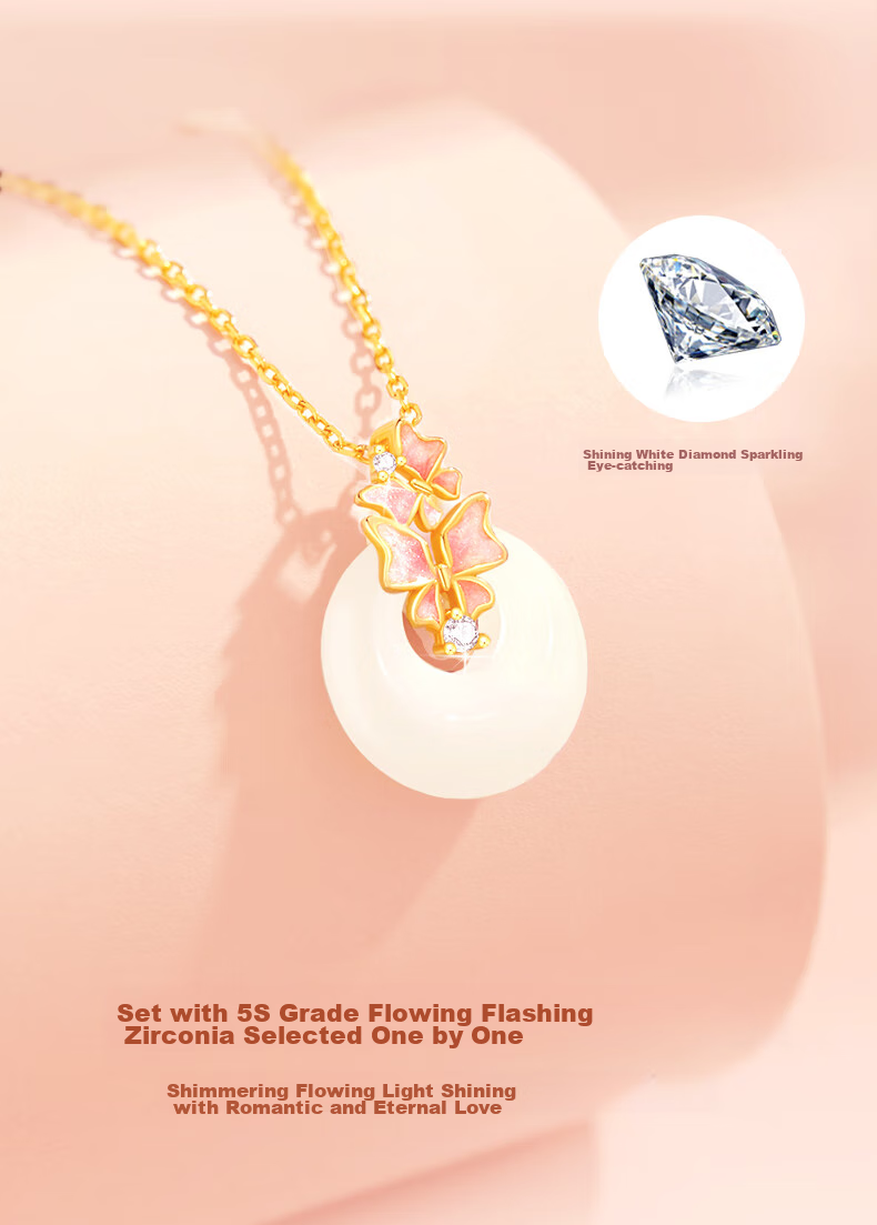 Zhenshangyin Chinese Gold Eight Treasures Compass Silver Necklace for Women, 2026 New Mid-Autumn Festival Birthday Gift for Wife, Sparkling Zirconium S925 7