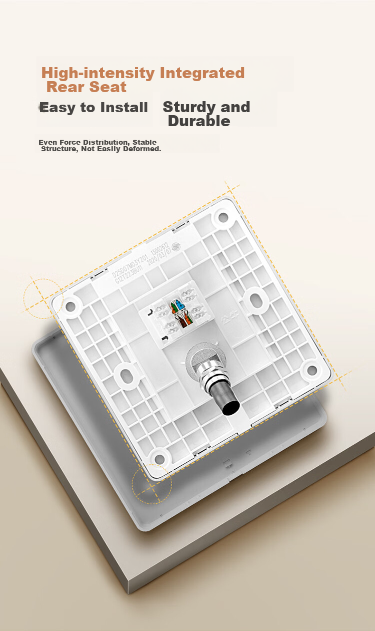 BULL Switch Socket Two-Position Computer with TV Six-Category Socket G12T223B Cream Style Space Silver 9