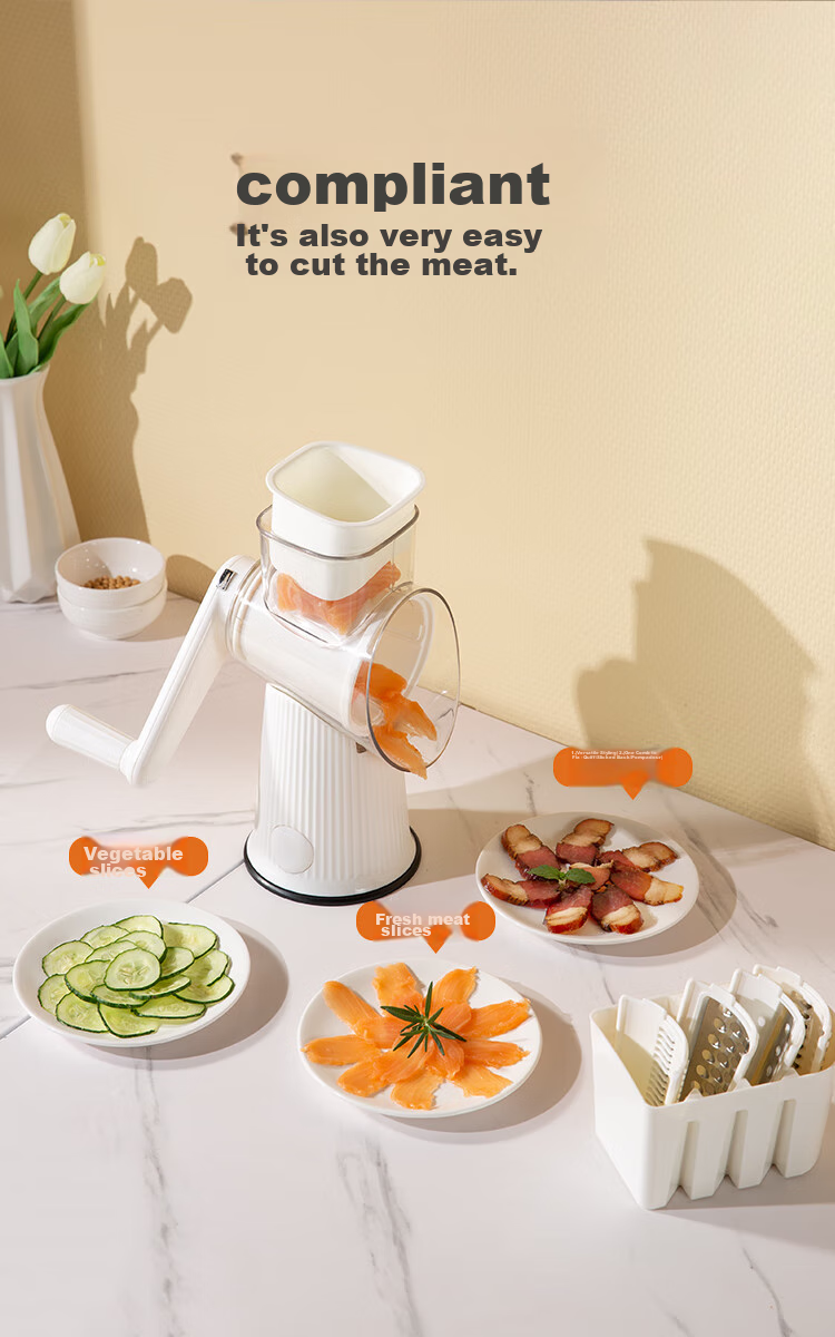 JD Original Grater, Potato Slicer, Large Diameter Multifunctional Hand-Cranked Vegetable Cutter with 3 Blades 16