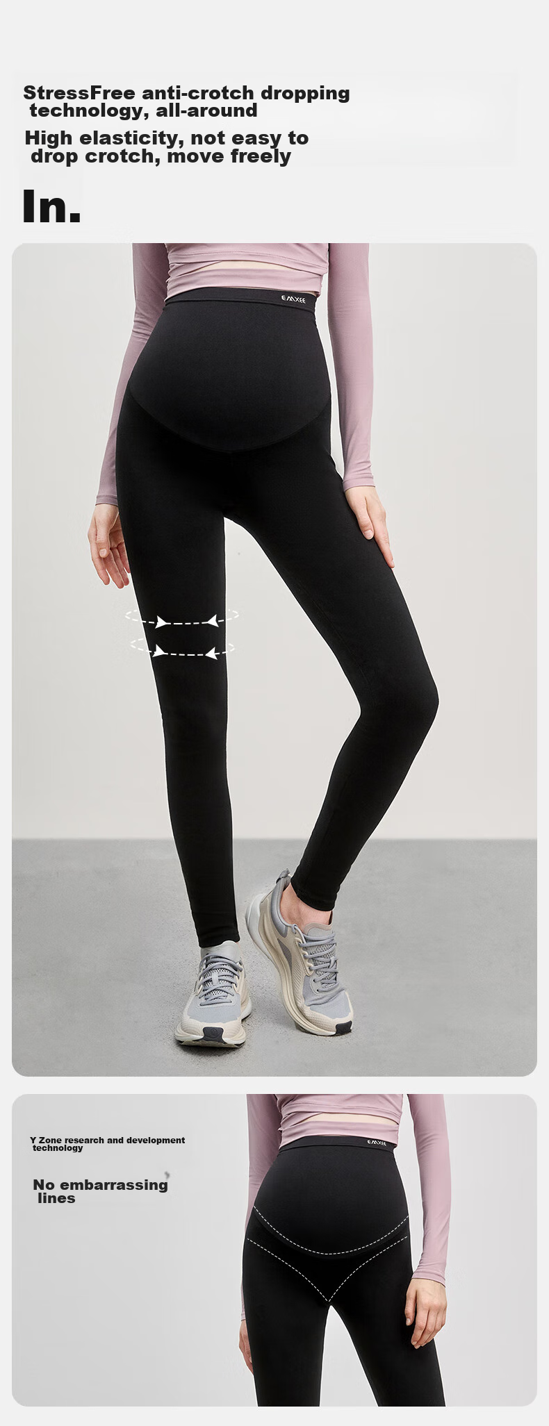 EMXEE Maternity Thick Leggings, Autumn New Style, Pregnancy Yoga Pants, Maternity Pants, Belly Support Pants, Butt-Lifting Pants, Maternity Wear, Dark Gray 12