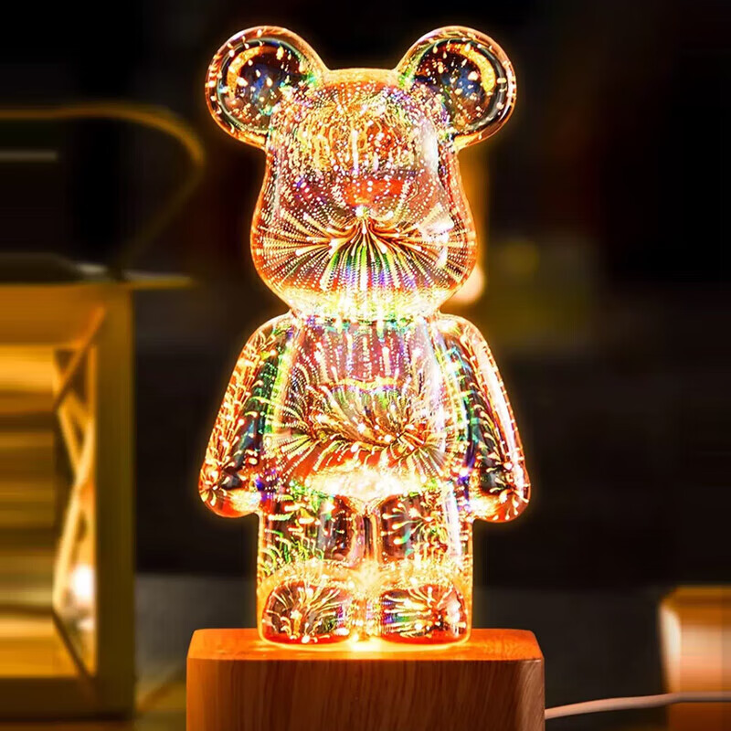 Jianyishijia Cute Night Light, High-Value Bedroom Mood Lamp, Violent Bear Decoration, Birthday Gift for Girls, Graduation Present