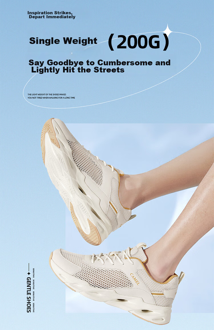 CAMEL Outdoor Breathable Casual Shoes for Men And Women, Non-Slip Sports Running Shoes with Hollow Design F13M303020 2