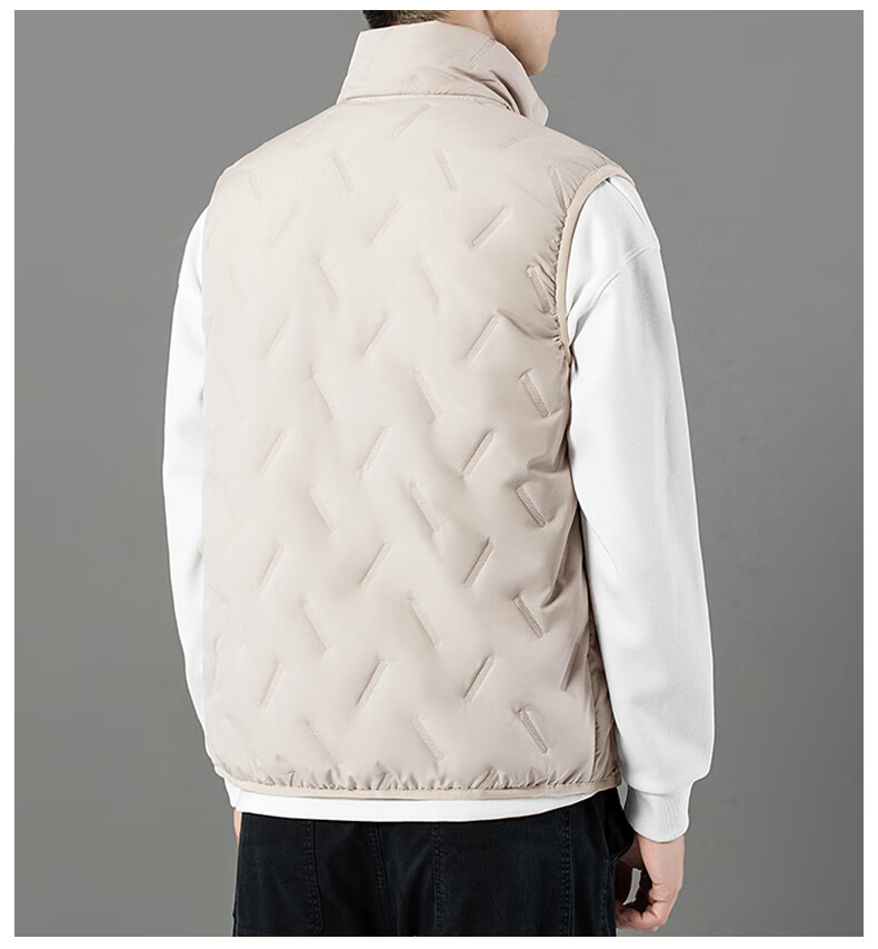 Huili Lambswool Vest, Winter Warm Waistcoat, Fleece-Lined Men's Windproof Sleeveless Cotton Jacket, Black, Size L 3