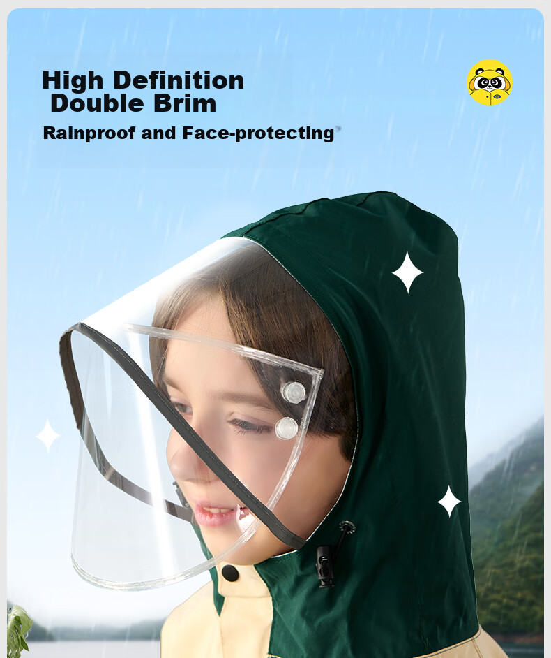 Moremerry Children's Raincoat for Boys And Girls with Backpack Space, Waterproof Breathable Baby Fashion Windbreaker Style Rain Poncho, Almond Yellow, 3XL 15