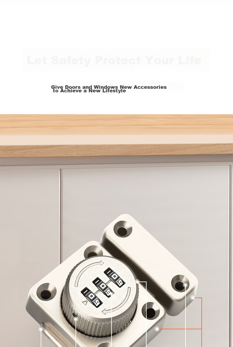 Dipuer Locking Drawer Latch, No Drilling Required, Refrigerator Door Lock, Cabinet Lock, Office Metal Cabinet Lock, Electrical Panel Lock Hardware 4