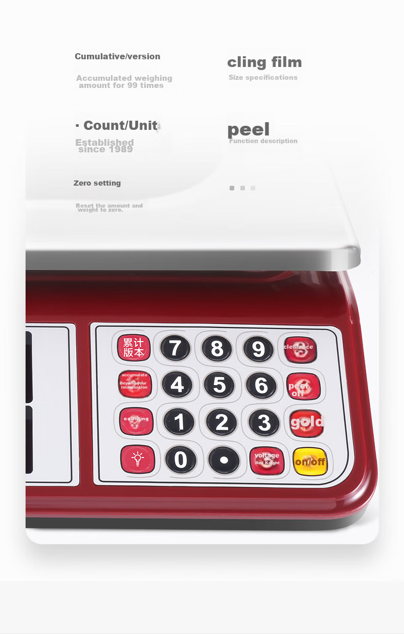 Xiangshan Electronic Scale for Commercial Use, Weighing Scale for Food And Vegetables, High-Precision Kitchen Scale, Platform Scale for Fruits And Vegetables, 30kg Capacity 10