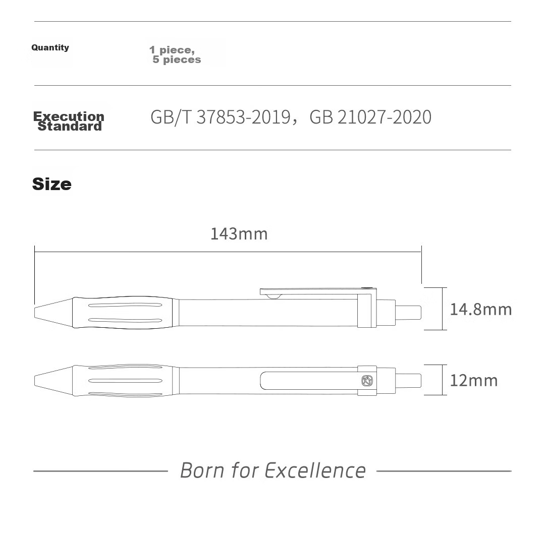 KACO Black Knight Retractable Gel Pen, 0.5mm Bullet Tip, Black, for Students' Exams And Writing, Large Capacity, Quick-Drying Ink Pen, Pack of 5 16