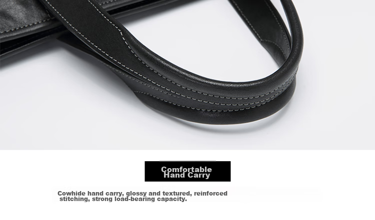 GOLF Briefcase, Men's Business Top-Grain Leather Handbag, Large Capacity Laptop Bag, Fashionable Horizontal Style Shoulder Crossbody Bag 48