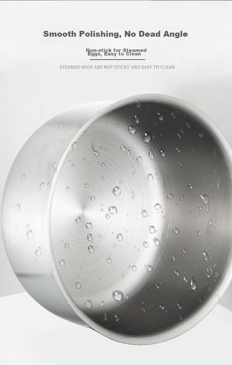 Newair Steamed Egg Bowl, 304 Stainless Steel Water Steaming Bowl for Egg Custard, with Lid, for Home Use, Baby Food Steamer, Baby Cooking Utensil 6