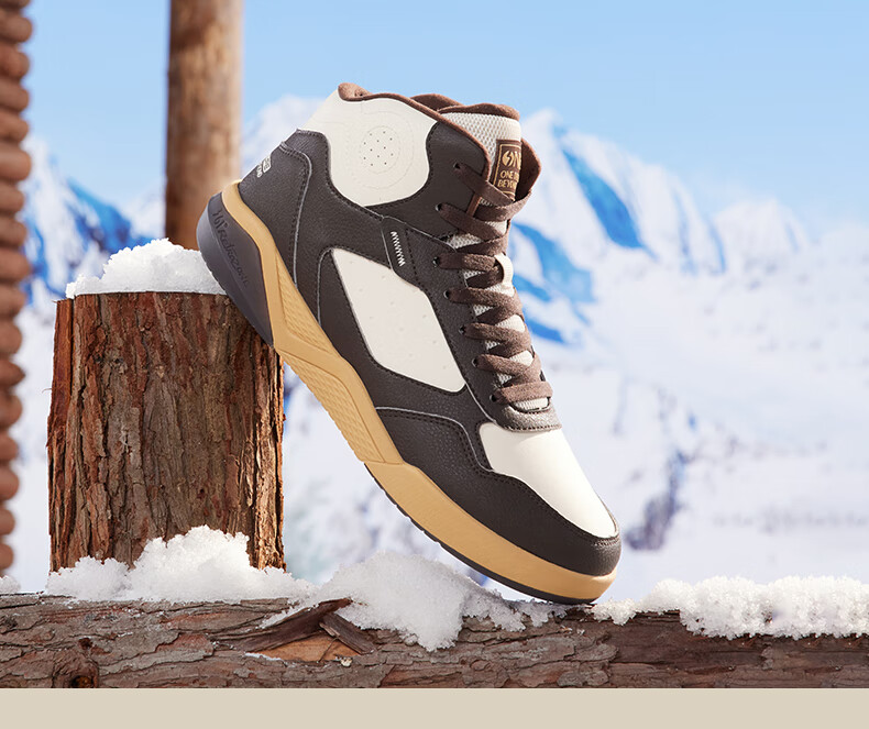 361° Men's Sports Shoes, Autumn And Winter High-Top Fleece-Lined Warm Cotton Shoes, Casual Sneakers for Men, 672146606A-8 30