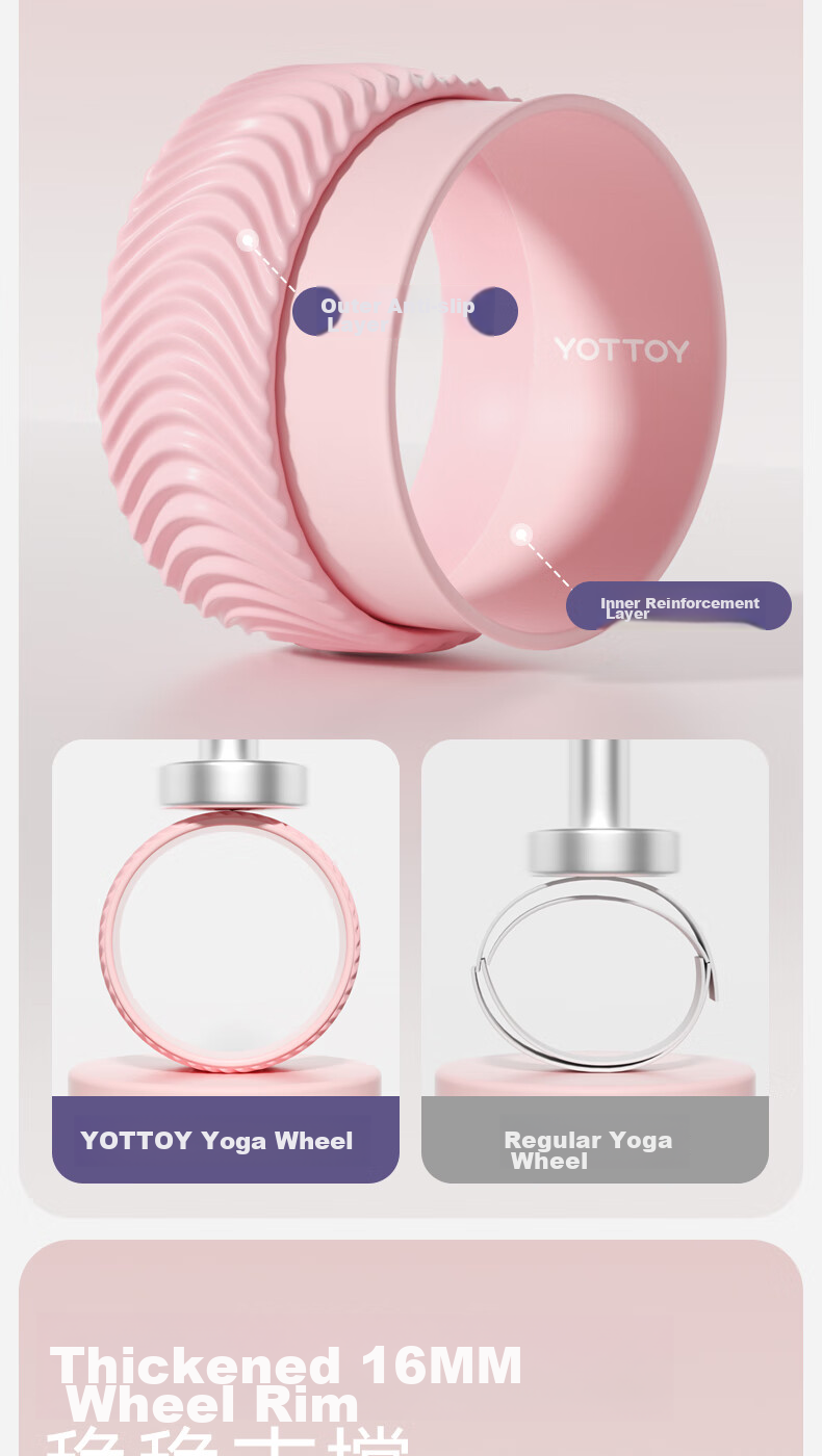 Yottoy Yoga Wheel for Shoulder Opening And Back Beauty, Beginner Yoga Equipment, Posture Correction Tool, Magic Ring for Pilates And Yoga 7