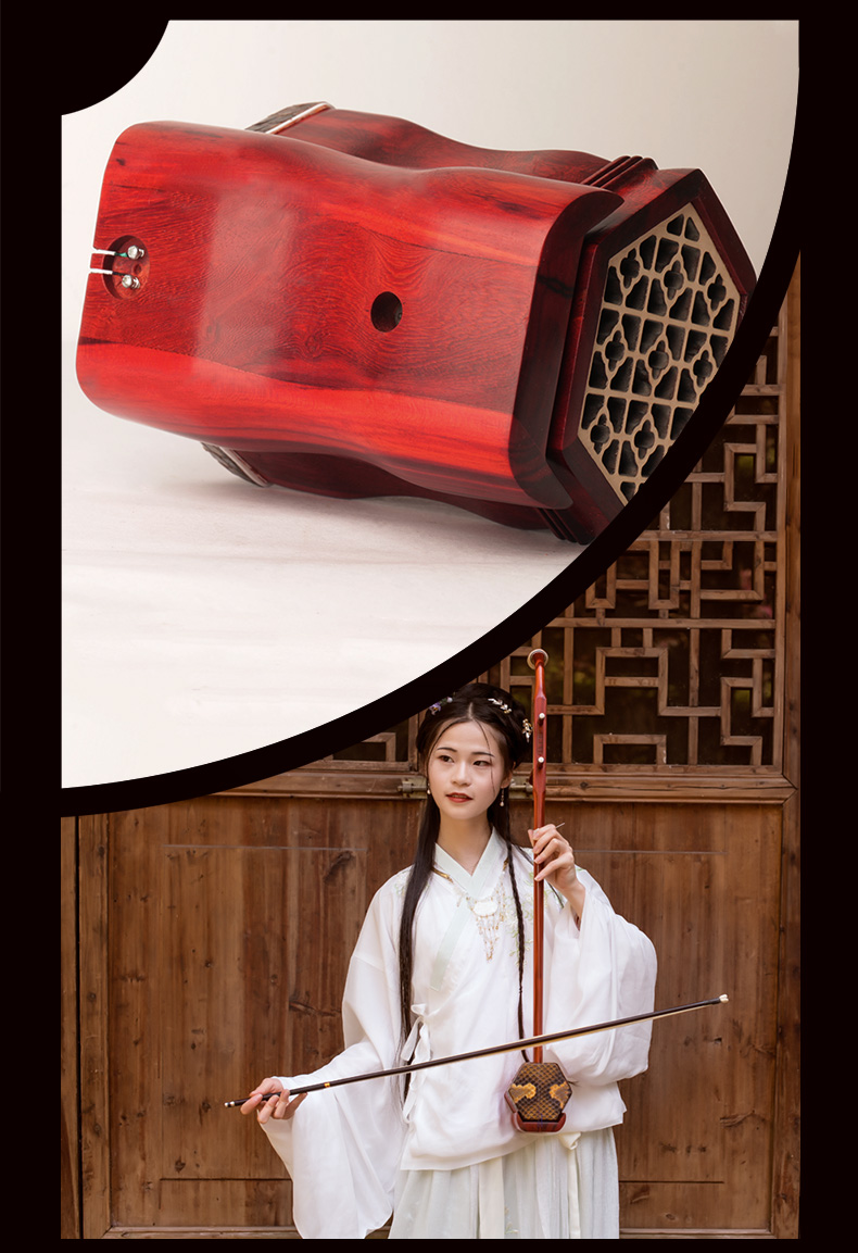 Daoyun African Rosewood Erhu for Beginners, Professional Performance Adult Playing Erhu Musical Instrument 12