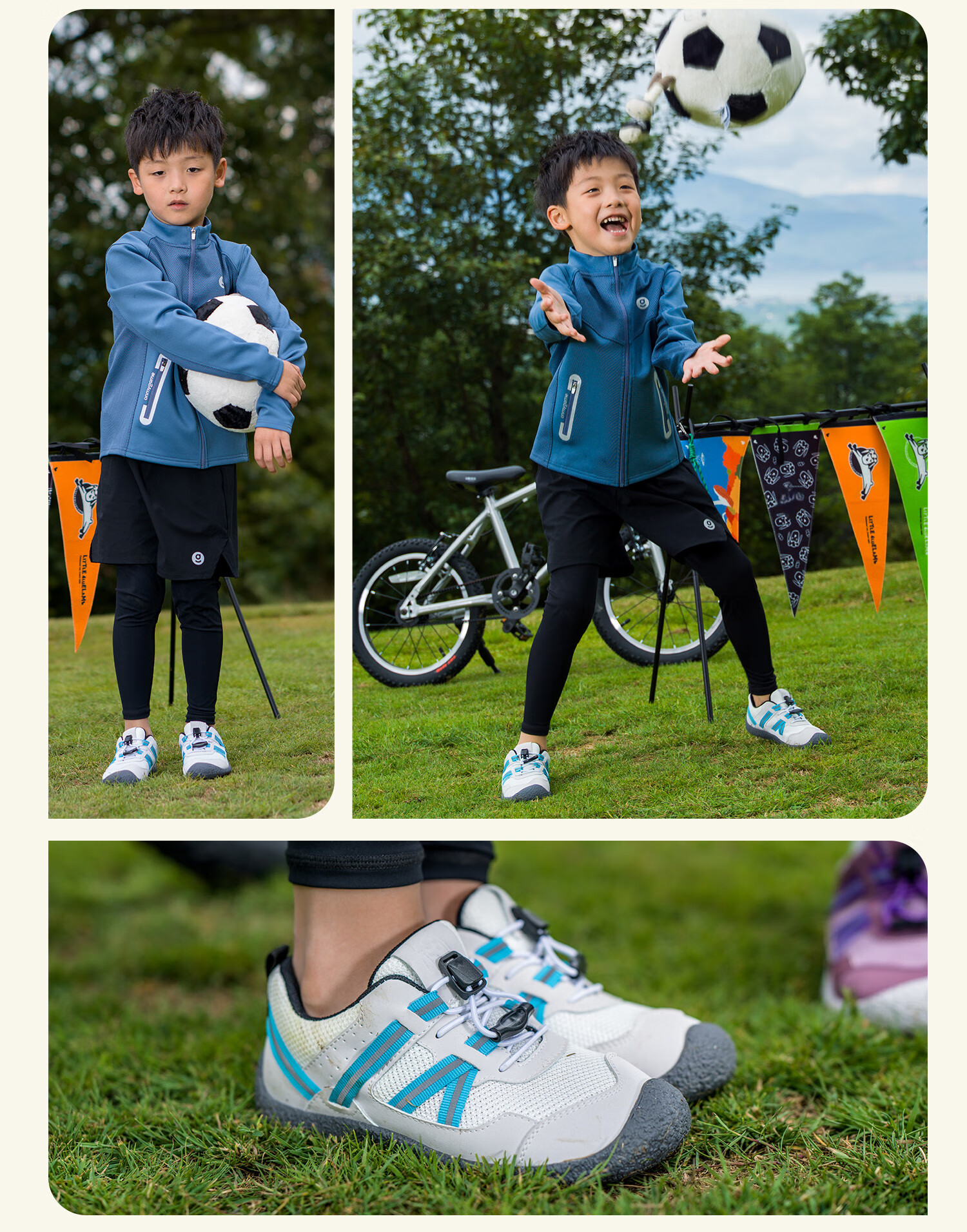 Littlebluelamb Autumn New Children's Soccer Shoes, Breathable Running Shoes, Soft-Soled Sneakers, Energy Gray, Size 29 21