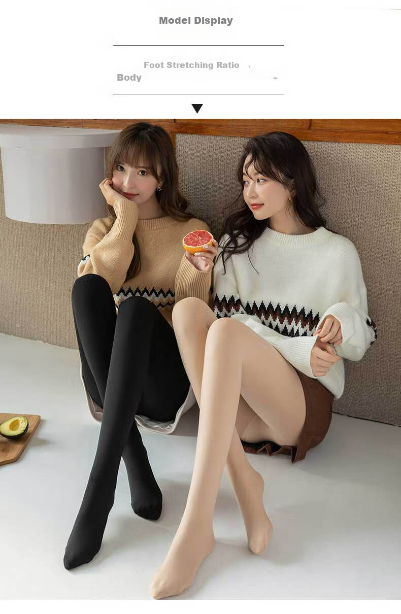 LangSha Women's Leggings, Spring And Autumn Thin Fleece, Bare-Leg Effect, Wearable As Outerwear, Integrated Pantyhose, Black Nude-Colored Stockings 14