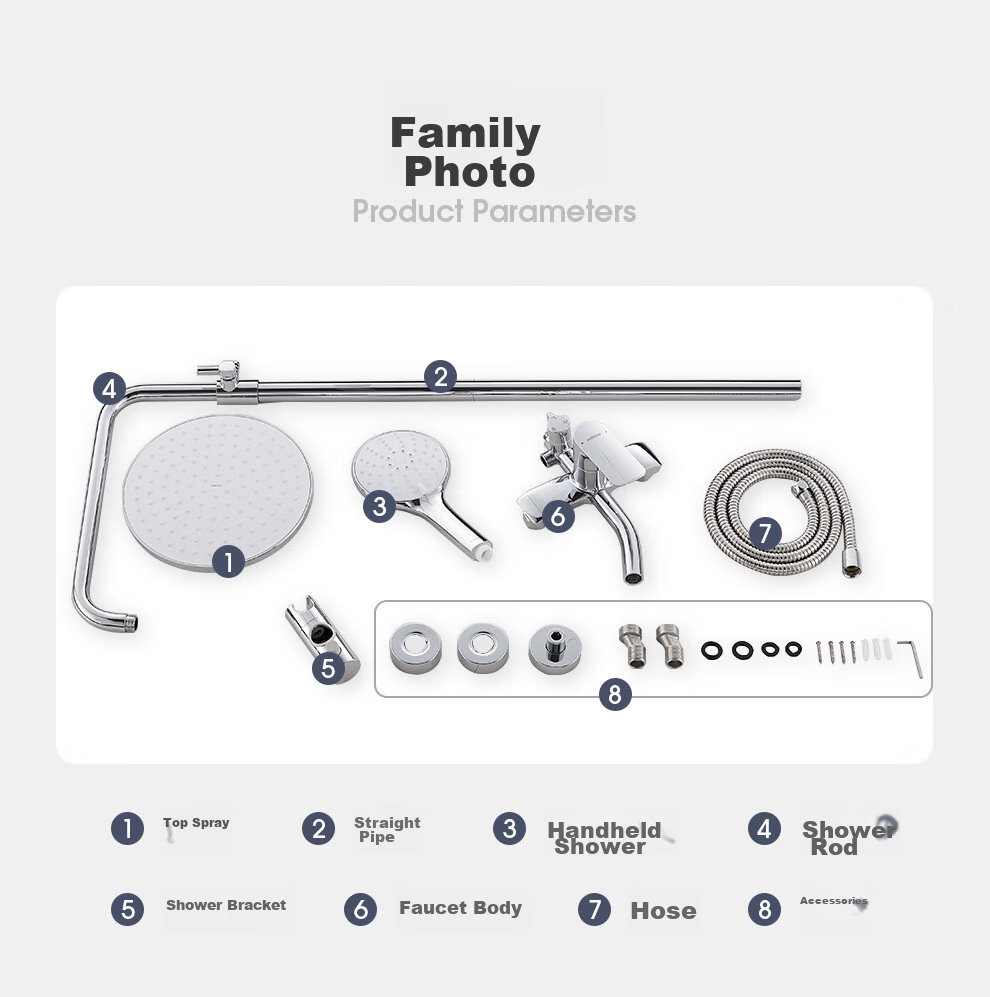 ARROW Simple Shower Head Wall-Mounted Silver Handheld Adjustable AE3263CP-P 16