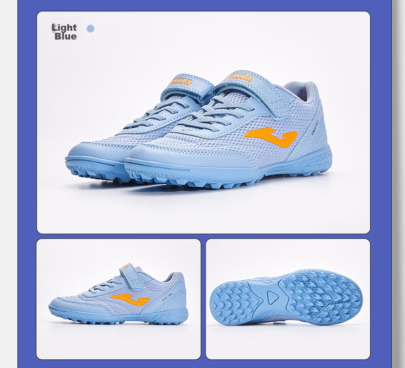 JOMA Soccer Cleats for Children TF Turf Studs Boys Girls Youth Breathable Mesh Velcro Training Shoes Royal Blue Size 38 13