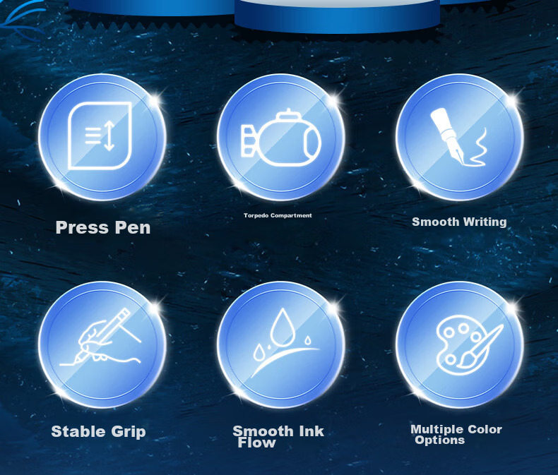 HERO Fountain Pen 3176, Retractable Fountain Pen for Third-Grade Elementary Students, Iridium Nib, Blue 2