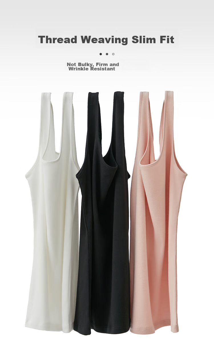 Yiershuang [3A Antibacterial] Women's Ribbed Tank Top Slim-Fit Undershirt, 1 Piece 11