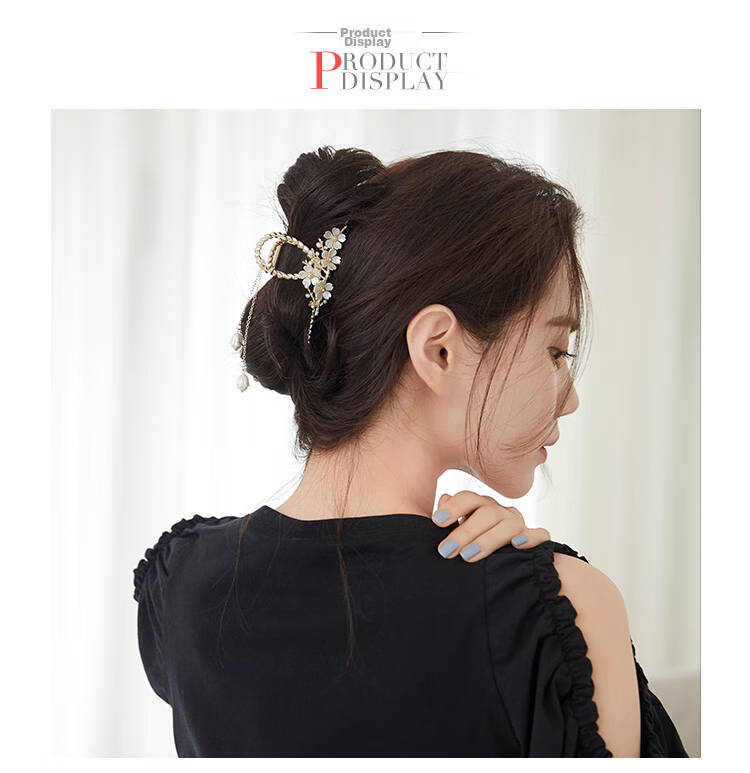 CHIMERA Elegant Hair Claw Clip with Flower And Shark Design, Luxurious Hair Clip for Back of Head, Bun Maker, Mid-Autumn Festival Gift for Wome 20