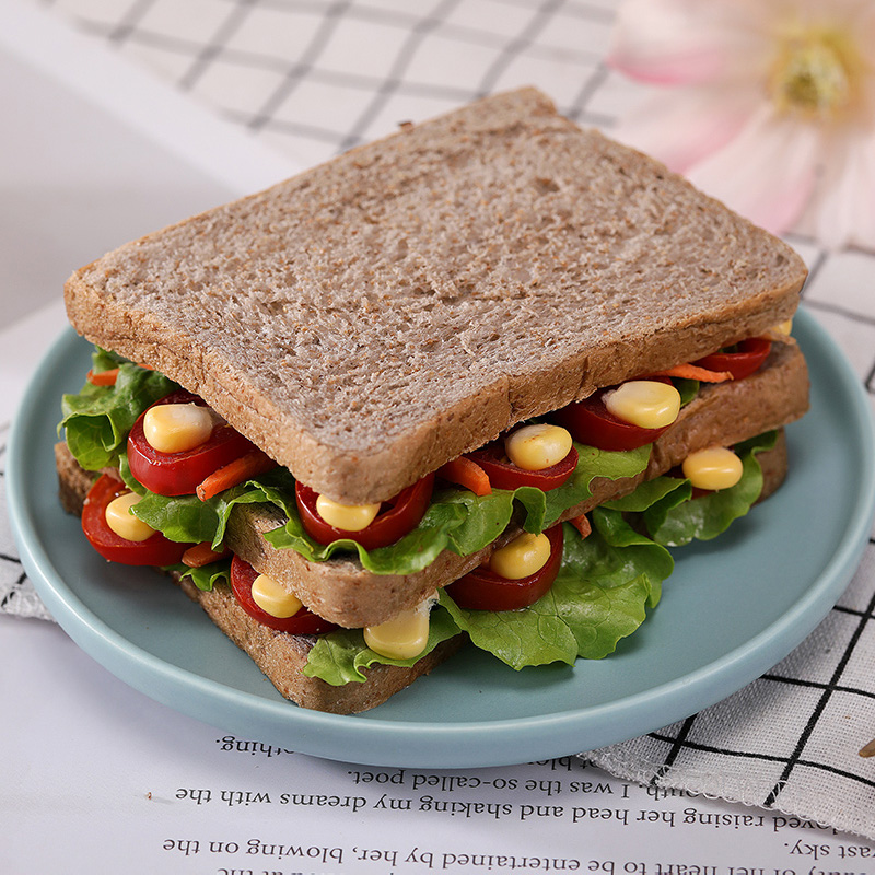 泓一黑麦全麦面包2斤 早餐吐司零食代餐粗粮饱腹健身食品1000g/箱