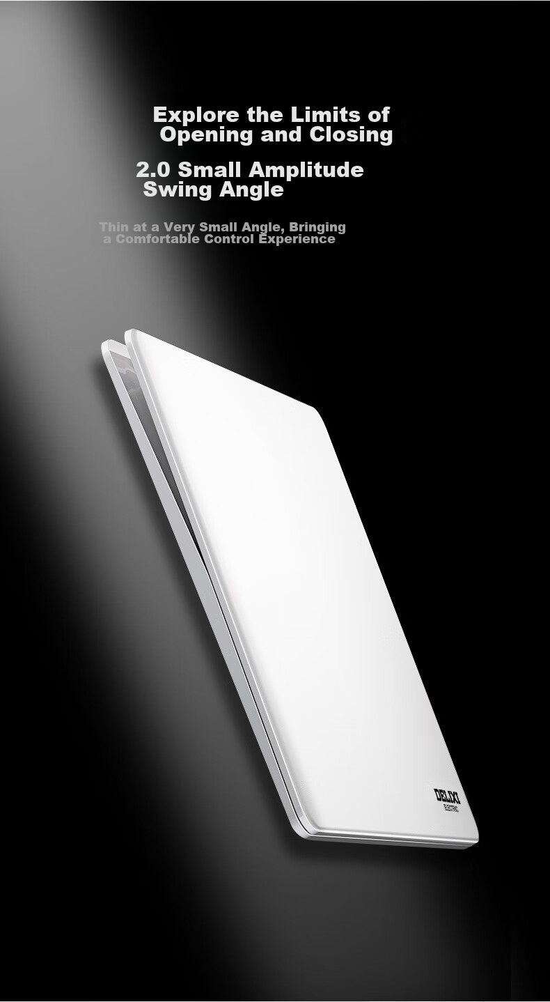 DELIXI Switch Socket Panel CD290 Series Ultra-Thin Pure Flat Large Plate [Single Switch Control] Polar White 8