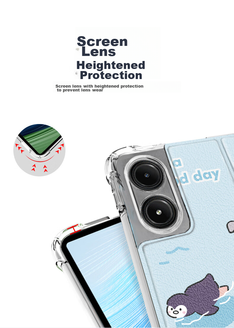 Asiwa Protective Case for Xiaomi Redmi Pad Pro 2024 Model, 12.1-Inch Xiaomi Tablet Cover, Cartoon Cute Full Protection Silicone Shockproof Smart Sleep/Wake Functio 4