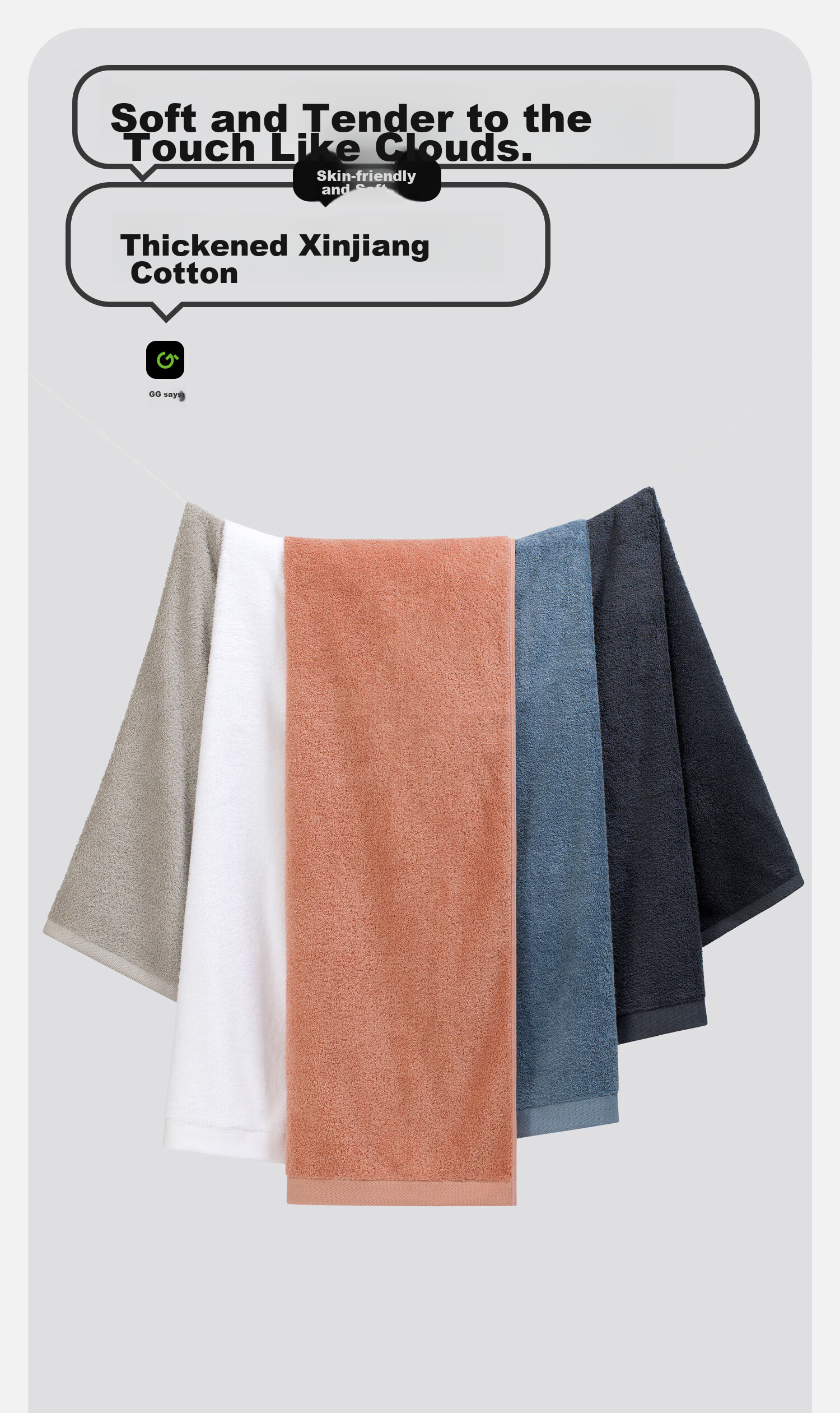 GGT Japanese Hotel Pure Cotton Bath Towel, Thick Large Wrap Towel, Home Use, Soft Quick-Drying Absorbent, for Men And Women, All Cotton, Xiao Ta 2