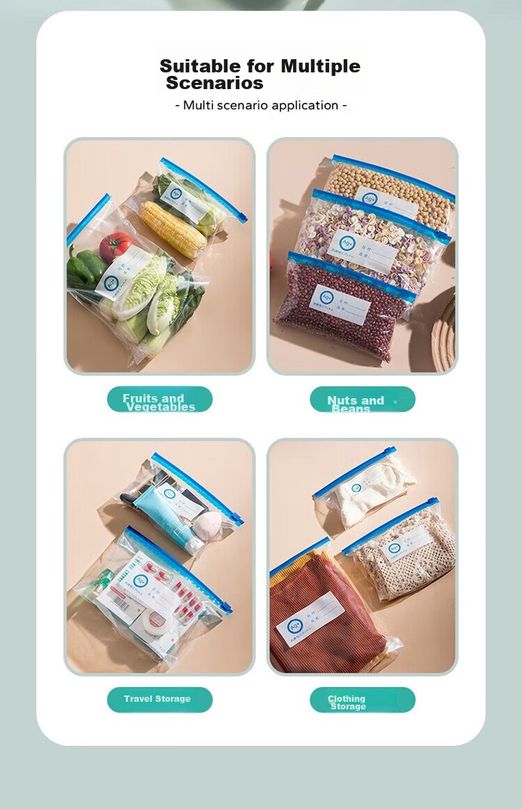 KATEI STORY Japanese Aluminum Foil Food Storage Bags Fresh-Keeping Sealed Bags Food Grade Household Refrigerator Freezer Meat Preservation Bags 15