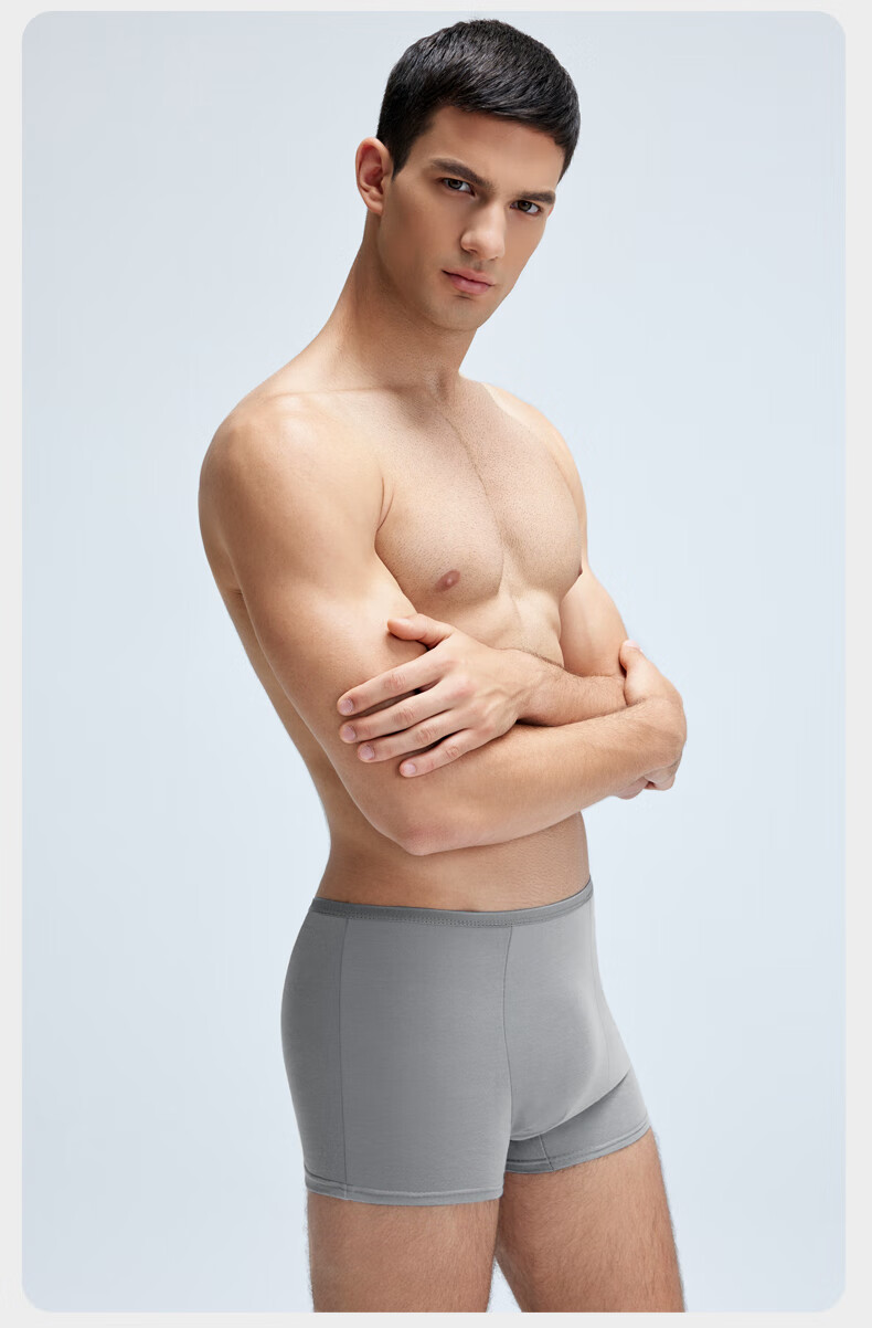 Briars Disposable Men's Boxer Briefs, Pure Cotton, Sterilized, No-Wash, Travel-Friendly, Portable, 8-Pack, Gray, 2XL 2