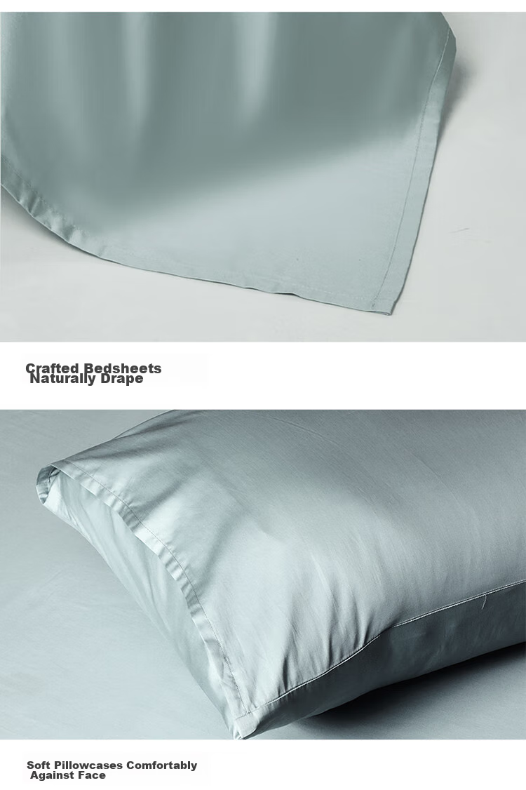 Bravo Fuanna Luxury 60S Tencel Fitted Sheet Four-Piece Set Cotton Bed Sheet Duvet Cover Double 230*229cm 14