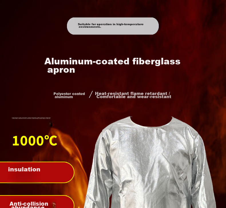 Shengfang High-Temperature Resistant Workwear, Fireproof And Heat-Resistant Apron, Aramid Reverse-Wear Coat, Insulating Flame-Retardant Protective Half-Body Suit 1