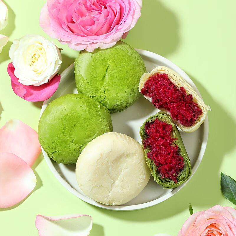 味滋源 鲜花饼500g整箱 玫瑰饼特产夹心饼干休闲零食网红早餐糕点原味