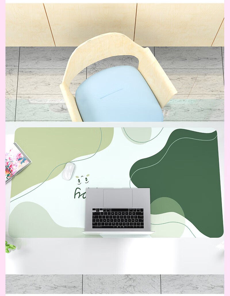 Juyingfeng Extra Large Mouse Pad, Leather Waterproof Mouse Pad, Laptop Office Extra Large Double-Sided Desk Pad, Natural Wood Texture with Lock Edge, Wear-Resistant, 90*45cm, Cherry Blossom Pink 15