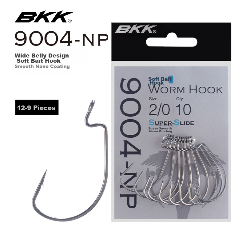 BKK Lure Fish Hook with Curved Handle, Wide Body, Barbed Hook for Mandarin Fish And Bass 9004