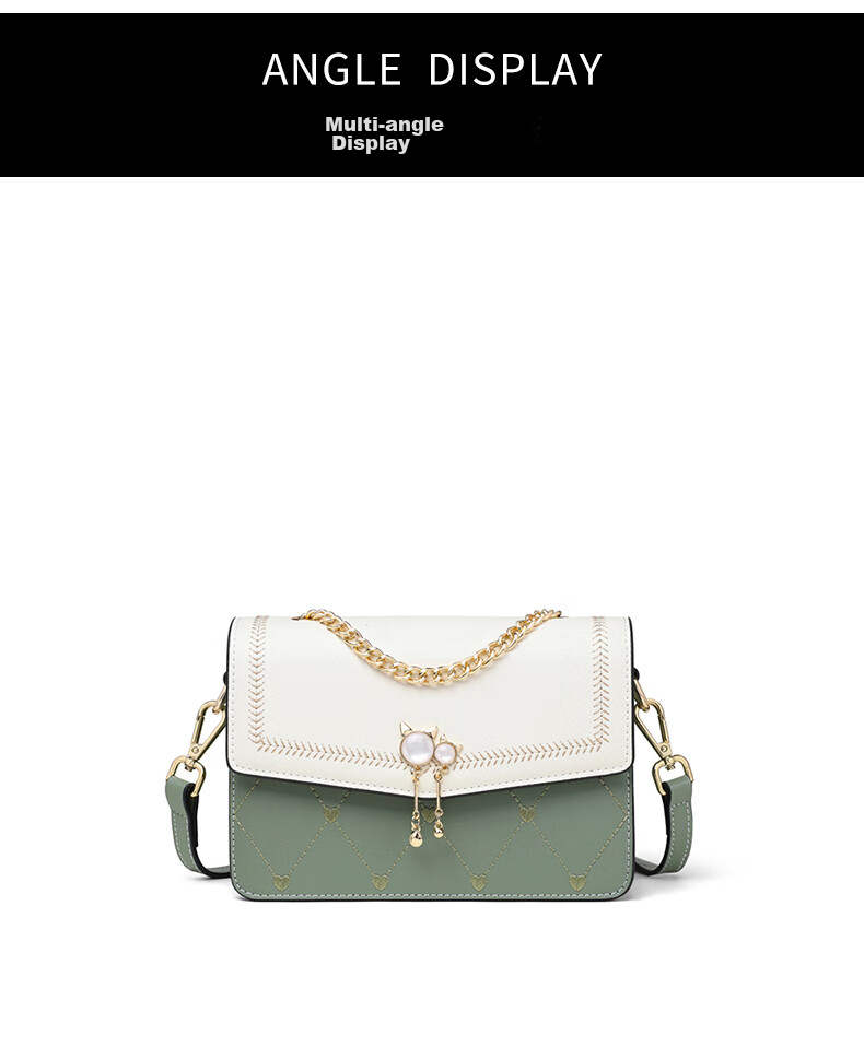 C.BANNER Leather Handbag, Women's Crossbody Bag, Shoulder Bag, Small Square Purse, Practical High-End Light Luxury Birthday Gift for Girlfriend on May 20 9