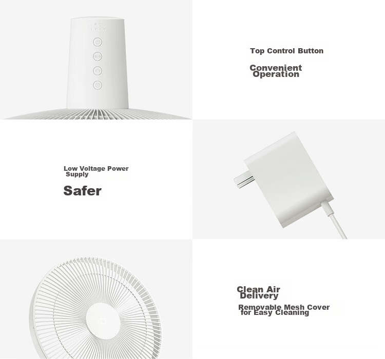 Mijia Xiaomi Electric Fan Floor Fan for Home Use, DC Inverter Natural Wind Wide-Angle Quiet Energy-Saving Fan 1X Upgraded Version, Power Bank Charging 12