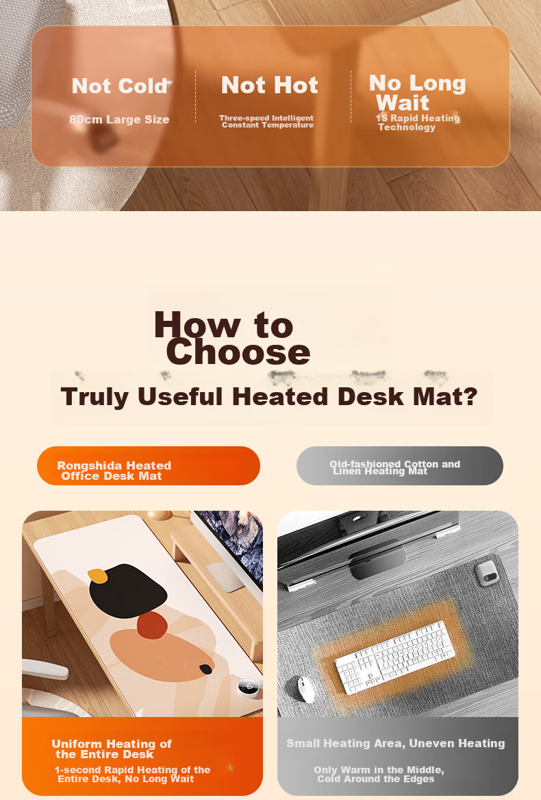 Royalstar Heating Desk Pad, Heating Mouse Pad, Large Automatic Power-Off Heater, Desktop Heating Mat, Hand Warmer 2