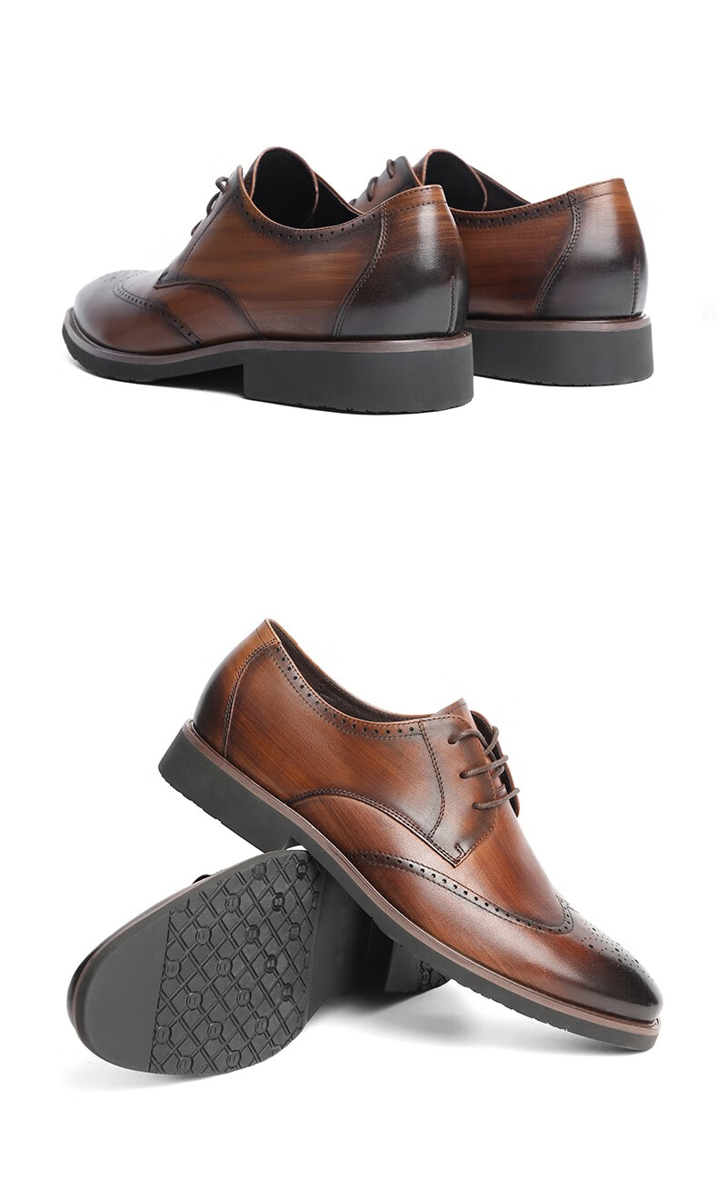 Belle Men's Shoes, Same Style As in Department Stores, Cowhide Shoes, Wedding Shoes, Men's Professional Commute Business Formal Leather Shoes B3217, Black, Size 41 6