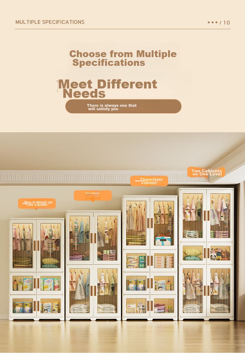 Jiekou, No-Installation Children's Wardrobe, Clothes Storage Cabinet, Foldable Simple Cabinet for Babies And Infants, Storage Cabinet 13
