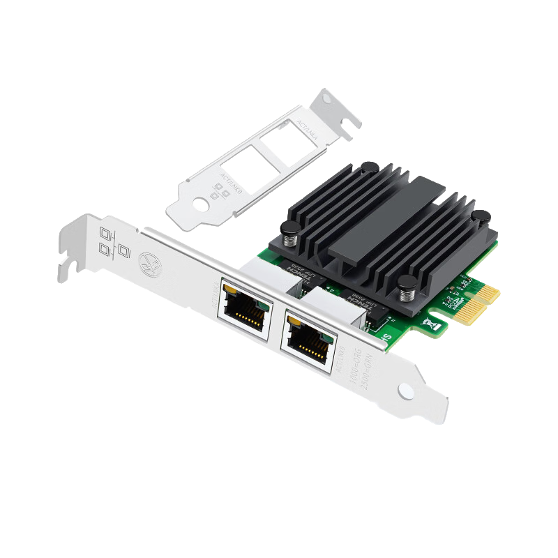 EB-LINK Intel I225 Chip PCIE to Dual 2.5G Server Network Card, 2500M Gigabit Dual Port Network Industrial Camera Image Acquisition Machine Visio