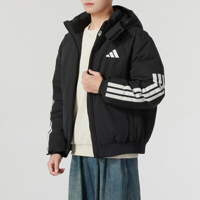 Adidas Men's Winter Regular Duck down 600 Fill Power Black Hooded down Jacket JG3845 A/S 2